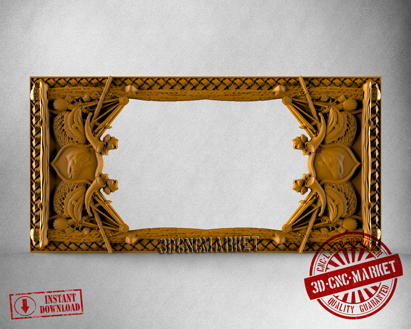 Hunting Frame for Backgammon Box, 3D STL Model