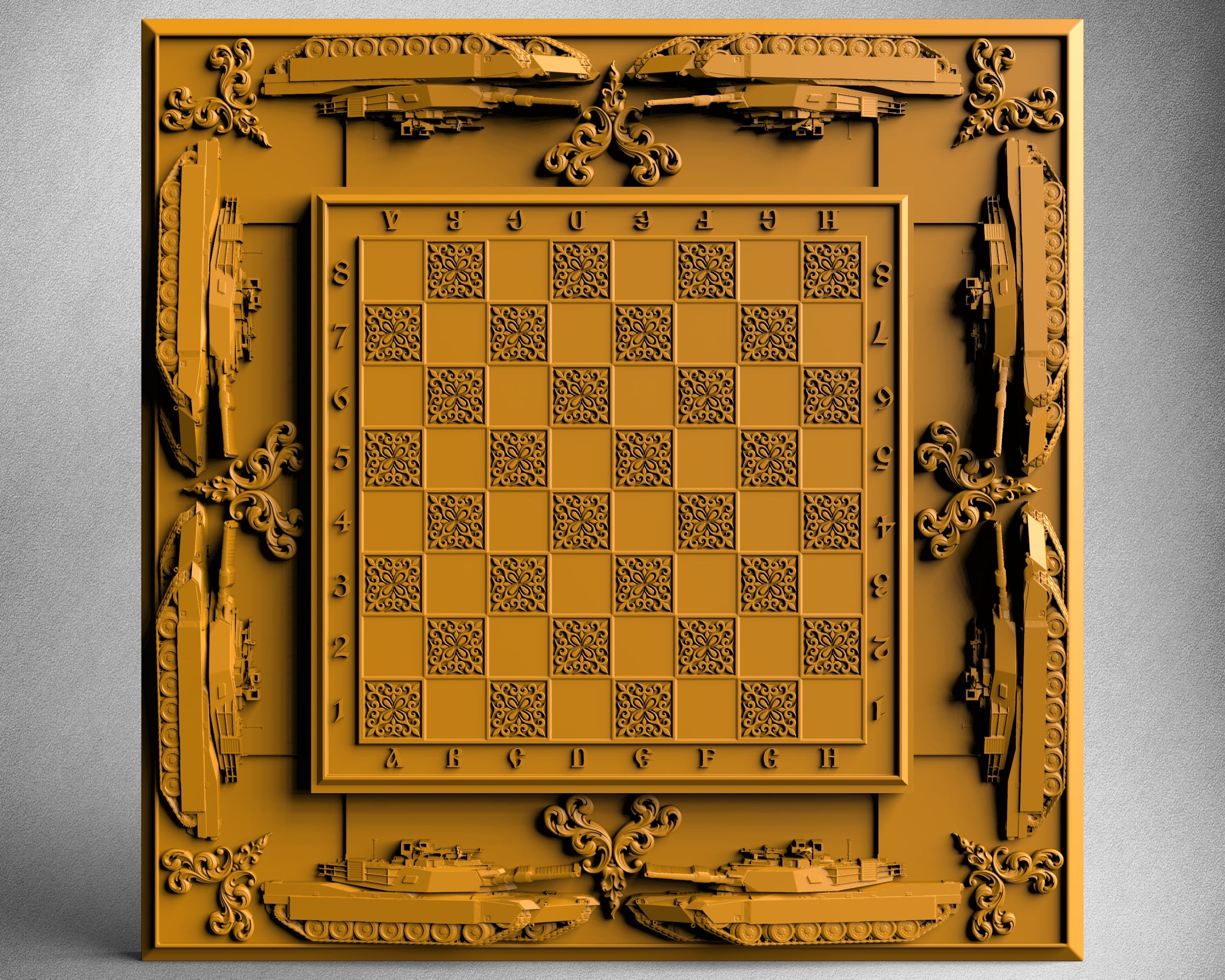 Usa Tank Chessboard, 3D STL Model