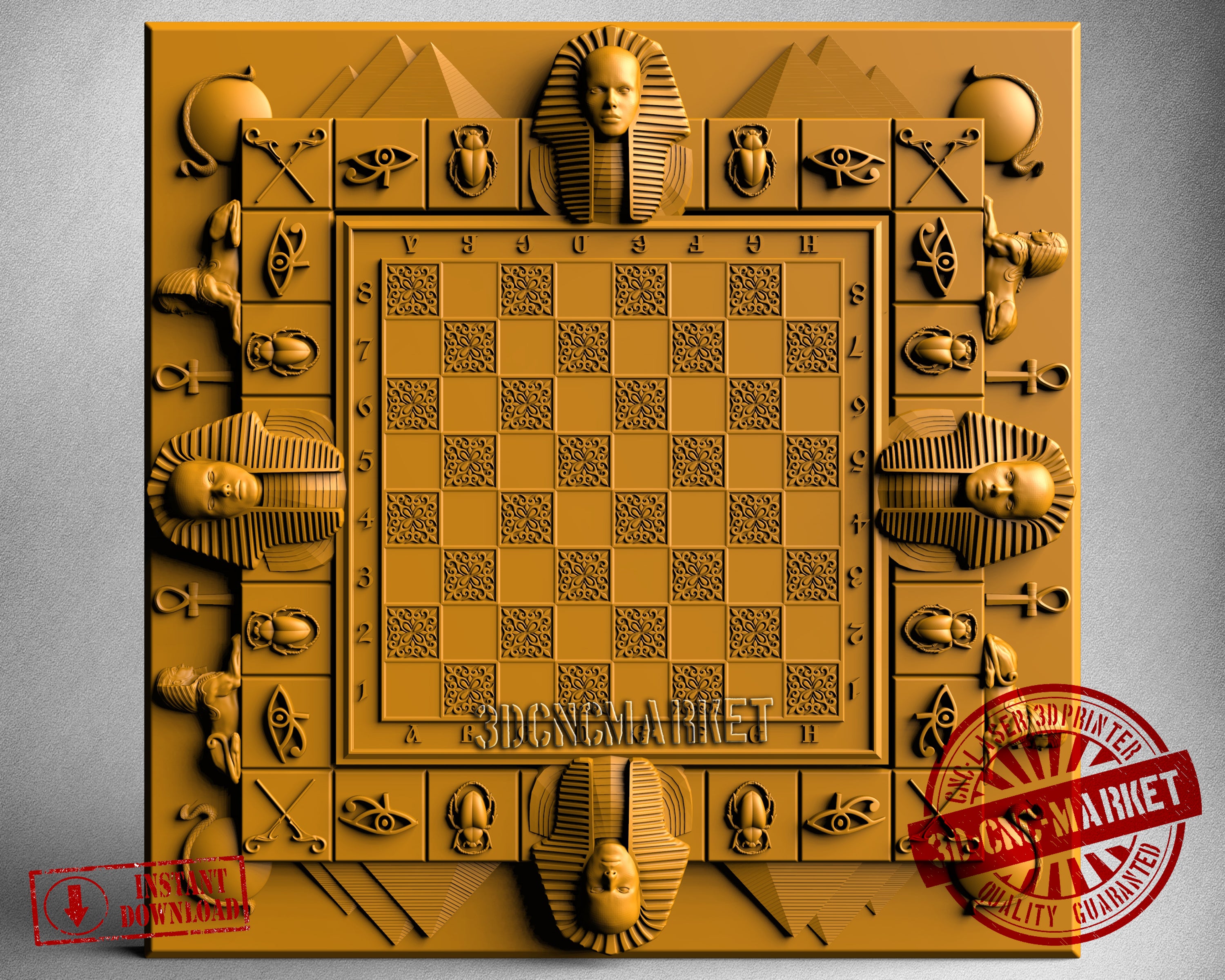 Egyptian Chessboard, 3D STL Model