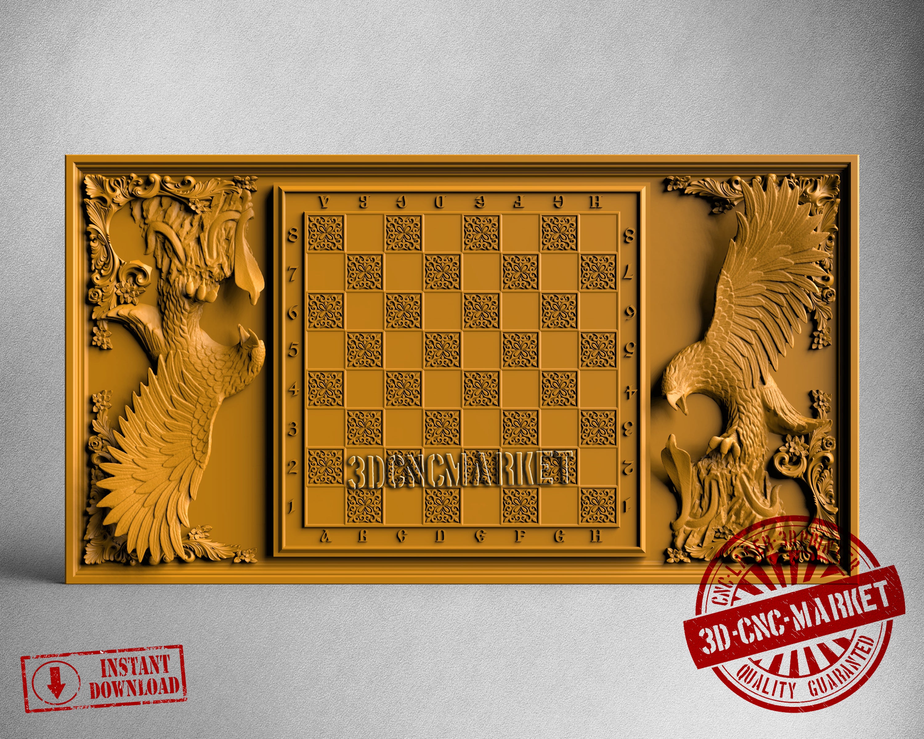 Eagle Chessboard, 3D STL Model