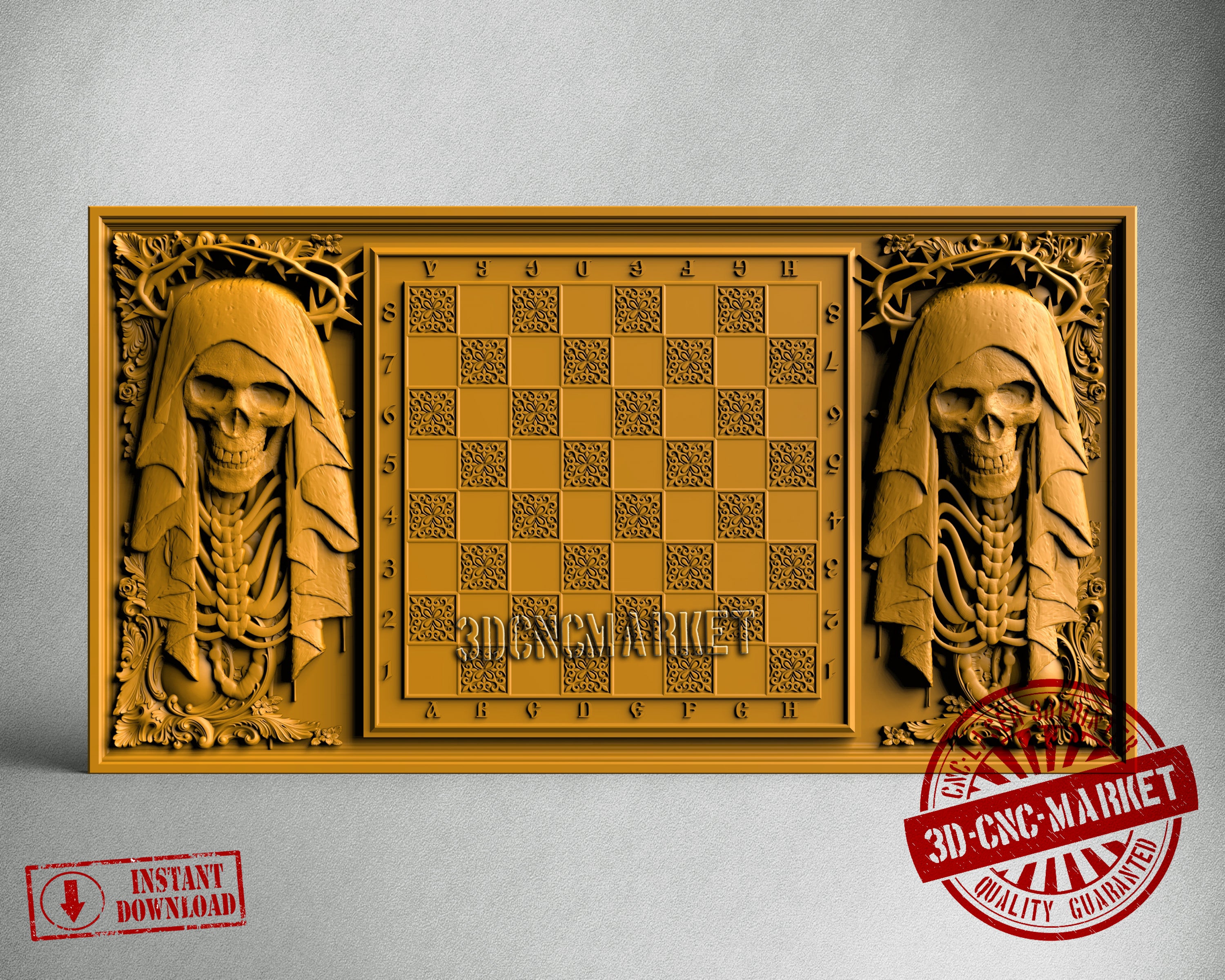 Chessboard Dead, 3D STL Model