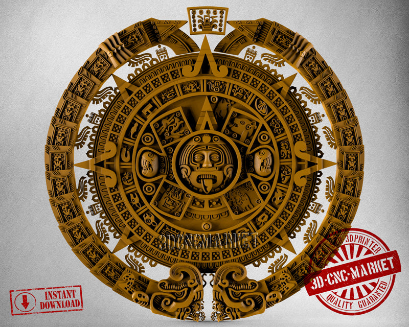 Aztec Calendar, 3D STL Model
