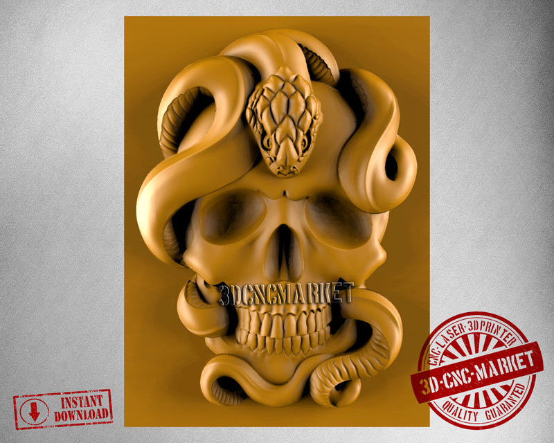 Skull & Sanke, 3D STL Model