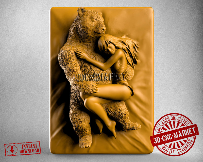 Girls and Bear, 3D STL Model