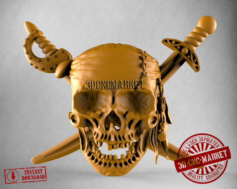 Pirate Skull, 3D STL Model