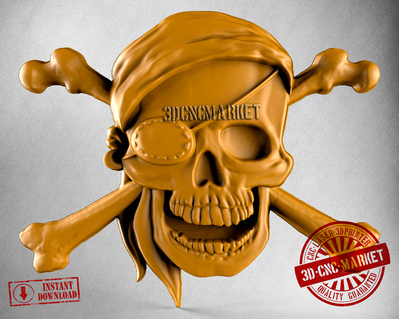 Pirate Skull, 3D STL Model