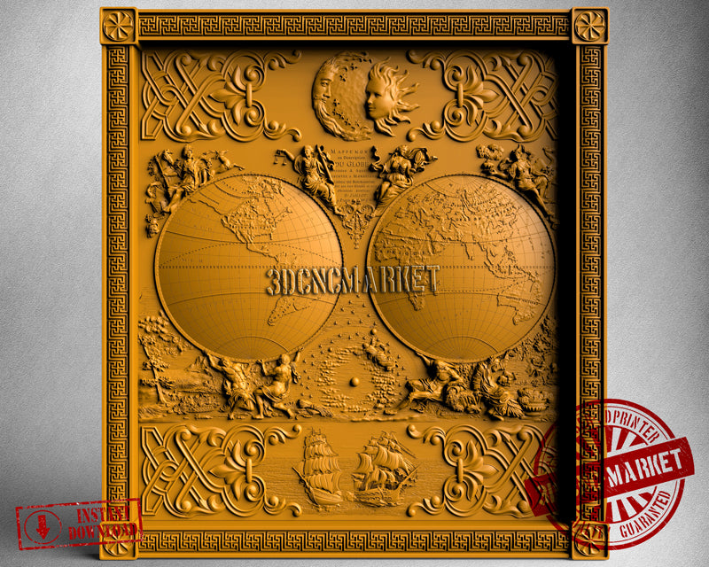 The World Map, 3D STL Model