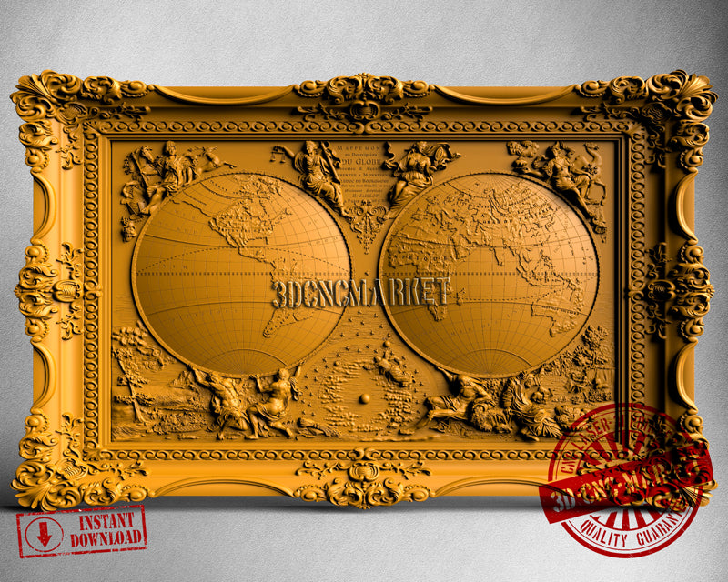 The World Map, 3D STL Model