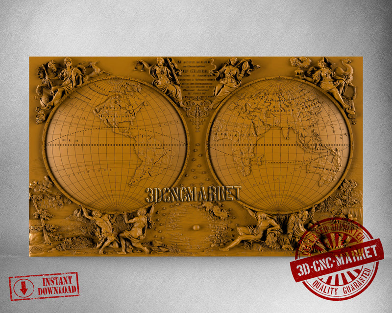 The World Map, 3D STL Model