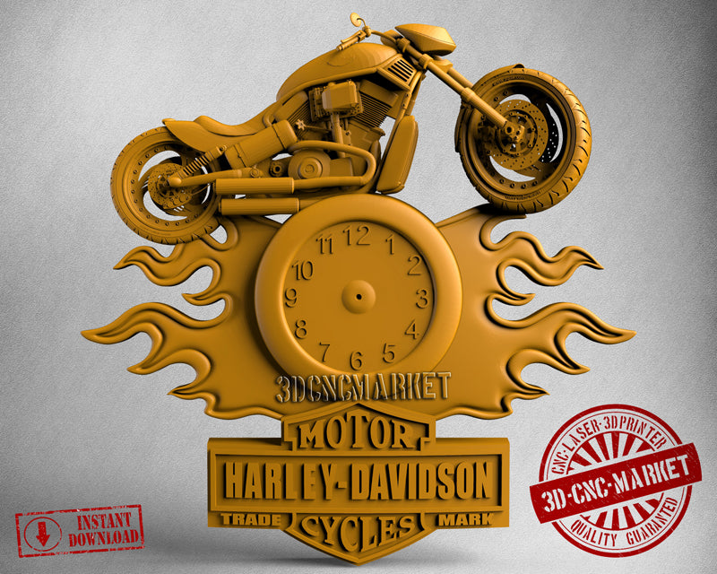 Harley Clock, 3D STL Model