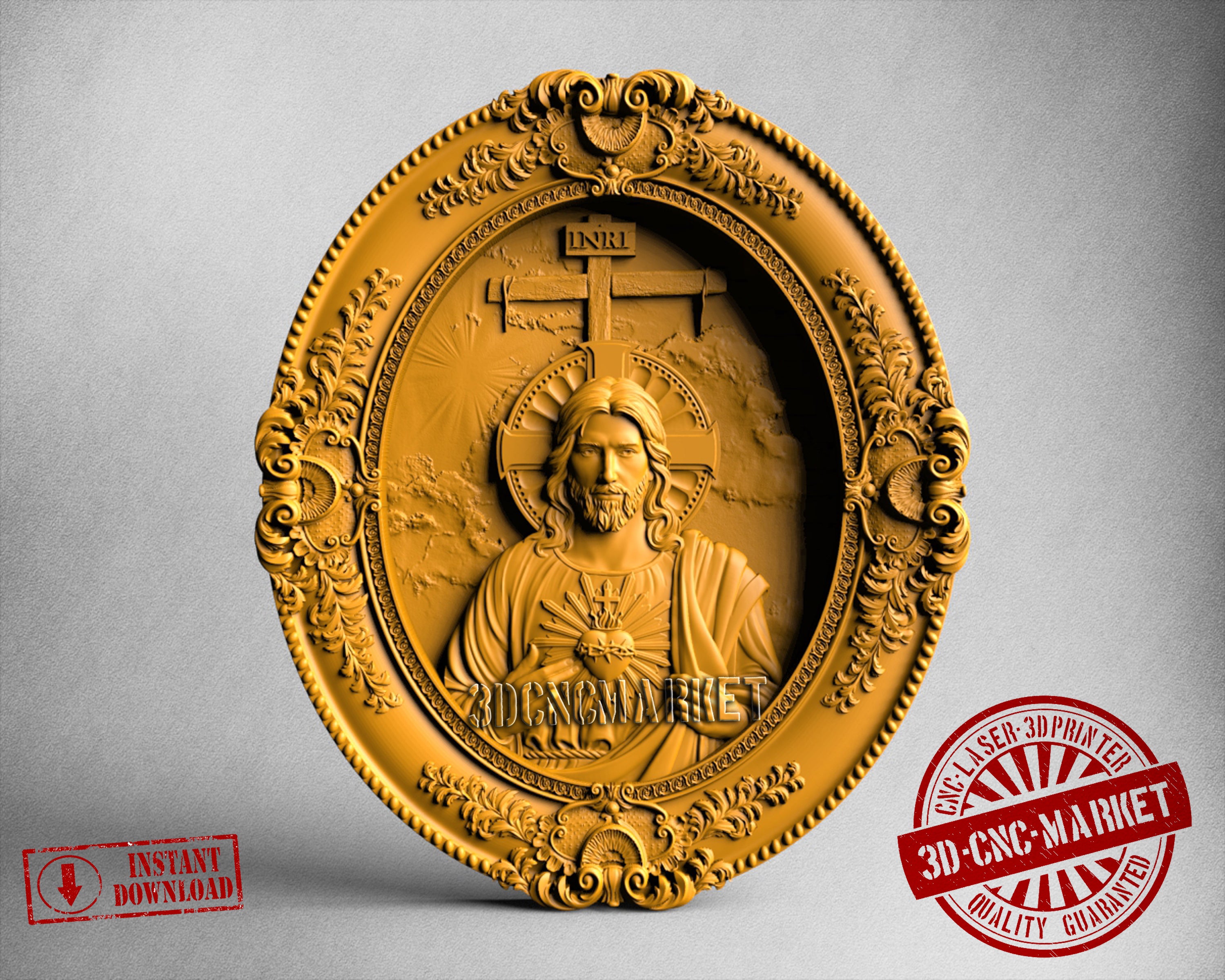 Jesus & Cross, 3D STL Model