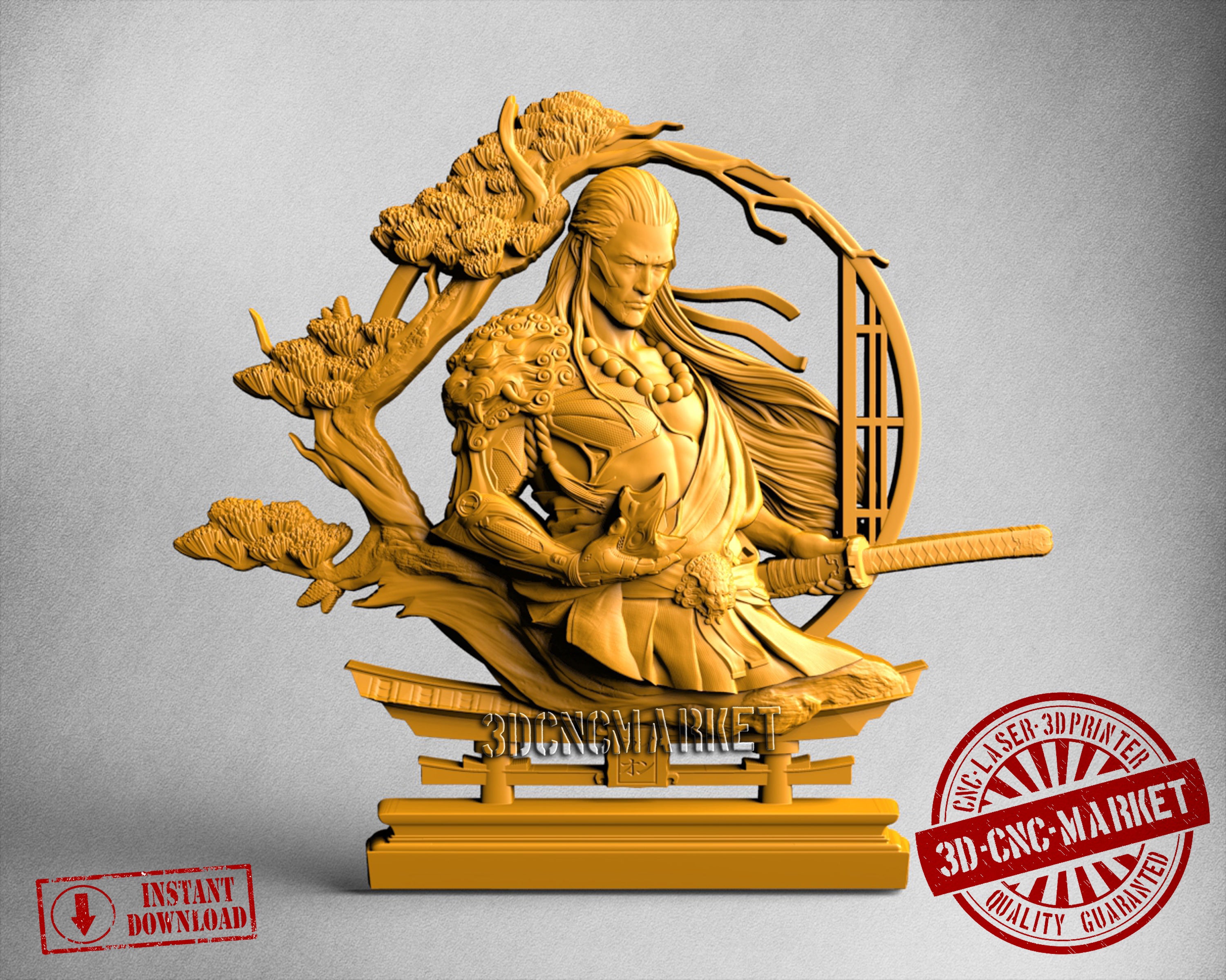 Samurai Man,3D STL Model