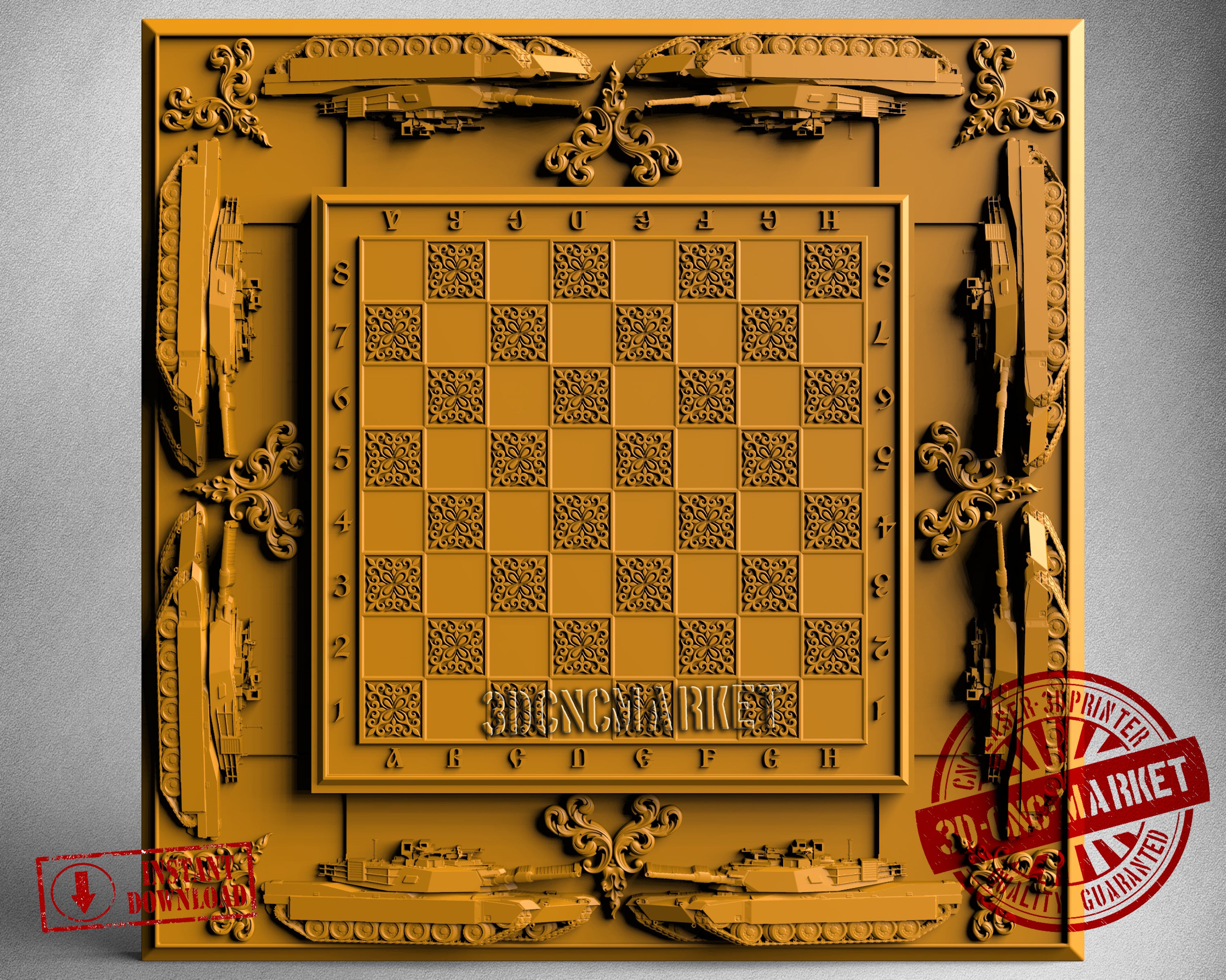 Tank Chessboard, 3D STL Model