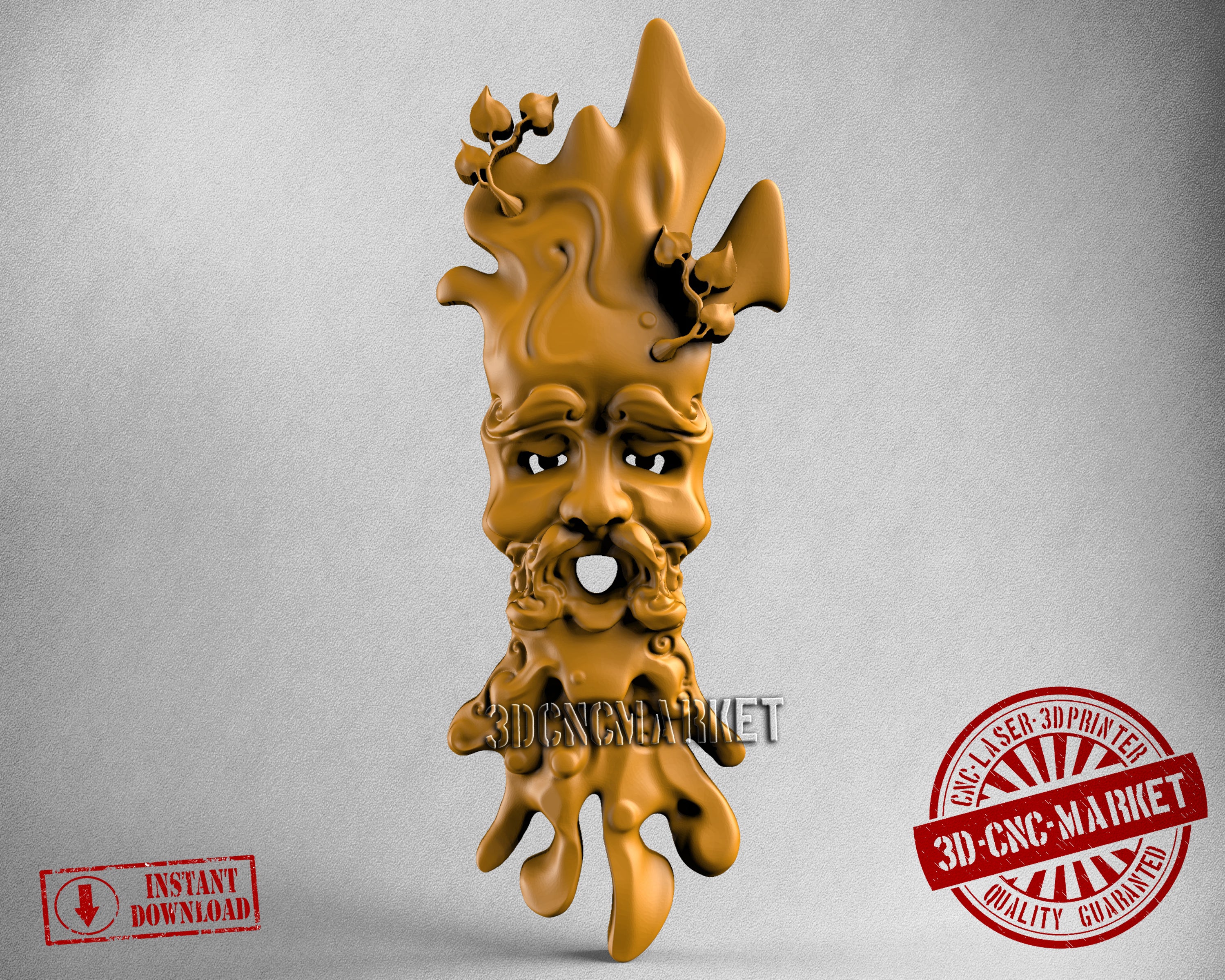Wood Mask, 3D STL Model